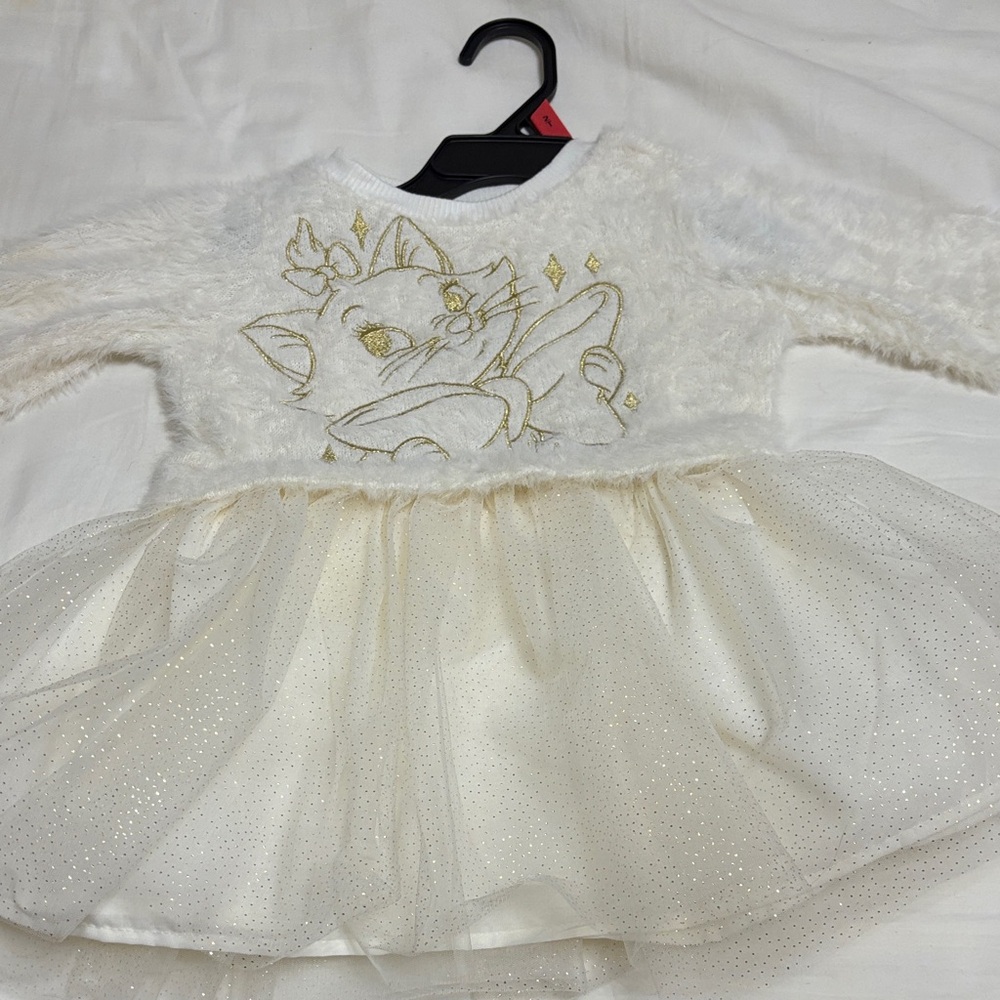 Marie Tutu White and Gold Sparkle Dress